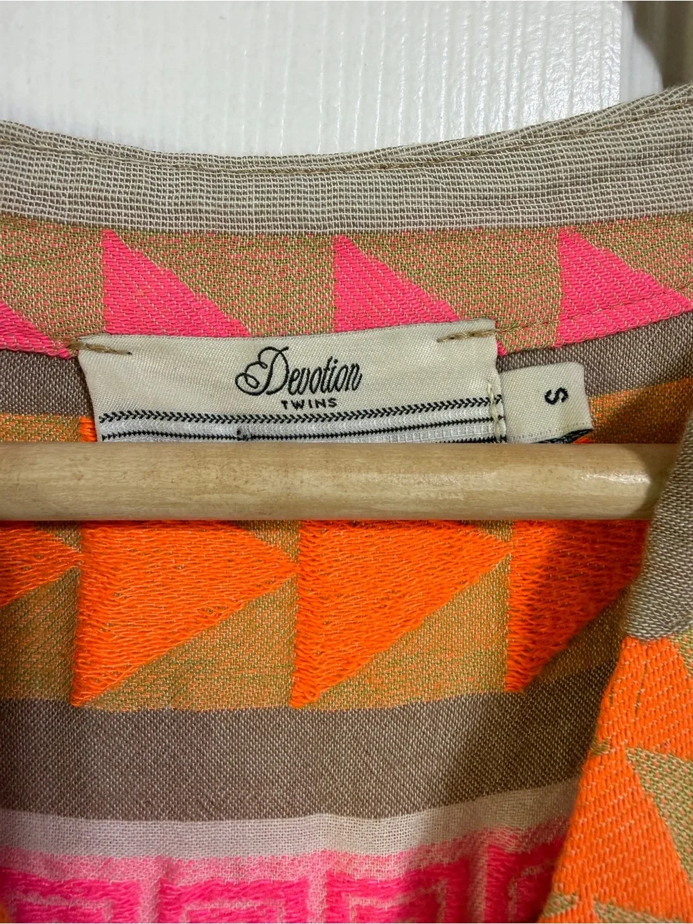 Devotion Twins ELLA SHORT MULTI PINK ORANGE boho flare tunic dress small - Picture 3 of 9